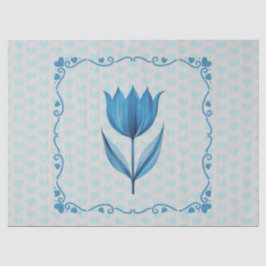 De Seda Patrón con un papel tisú azul
