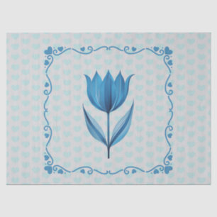 De Seda Patrón con un papel tisú azul