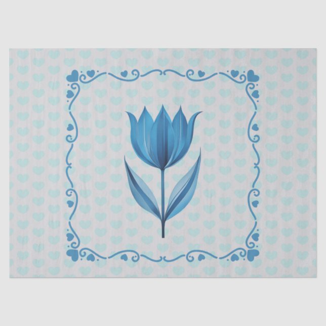De Seda Patrón con un papel tisú azul (Anverso)