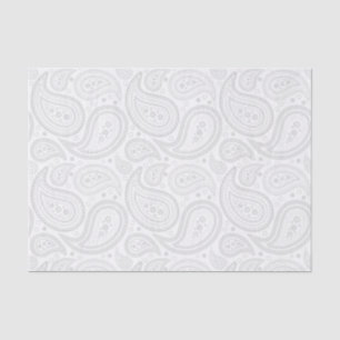 De Seda Patrón gris paisley sobre papel blanco