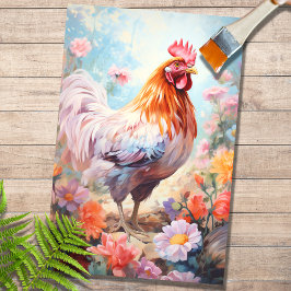 De Seda Pollo en las flores 3 Papel desmoronador