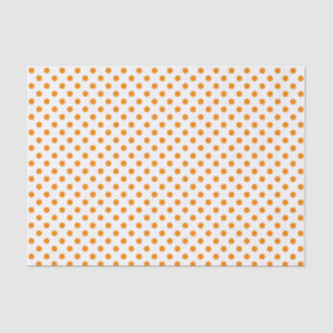 De Seda Punto Polka del Naranja en papel blanco