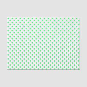 De Seda Punto verde claro del polka en papel blanco