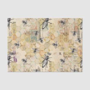 De Seda Regal Queen Bee W/Hive En Papel Postal Francés