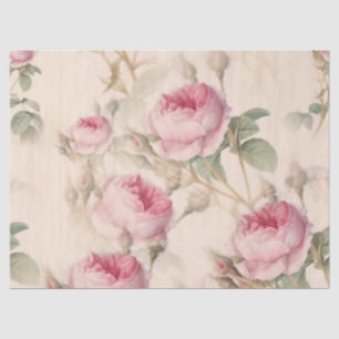 De Seda Rosas Vintage Rosados Desmenuzan Papel Tejido