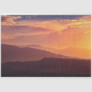 De Seda Sunset Mountains Desnuda Papel Tejido