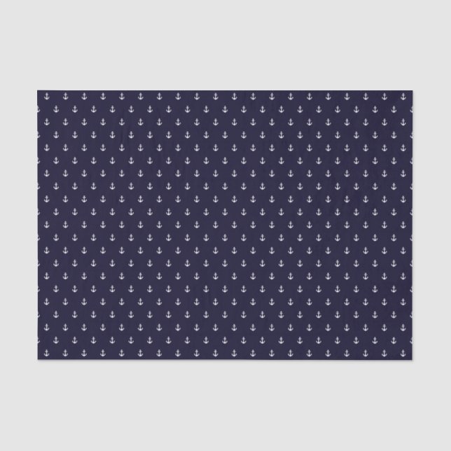 De Seda Tejido Papel Preppy anclaje marea patrón blanco ma (Anverso)