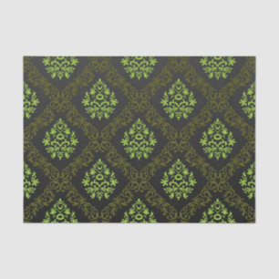 De Seda Verde floral del papel pintado