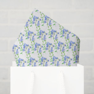 De Seda Veronica flor silvestre azul verde blanco papel ti