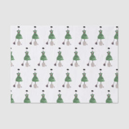 De Seda Vestir Moda Topiary Ginger Frasco Papel envuelto