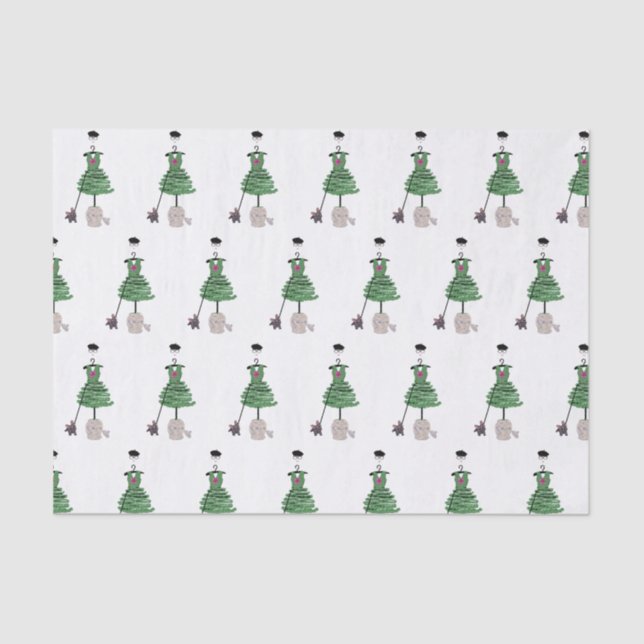 De Seda Vestir Moda Topiary Ginger Frasco Papel envuelto (Anverso)