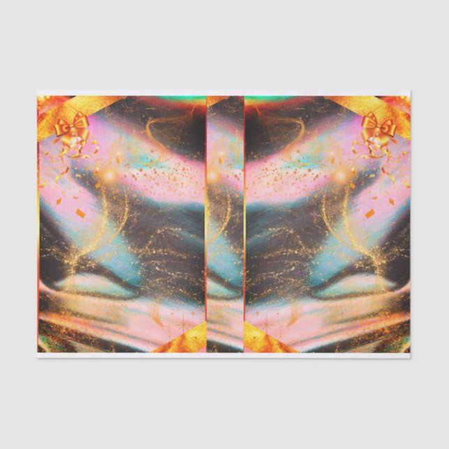 De Seda Vibrante Papel Tejido Oro (Anverso)