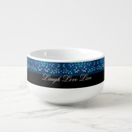 De Sopa Hermoso Cuenco Azul Negro Y Blanco