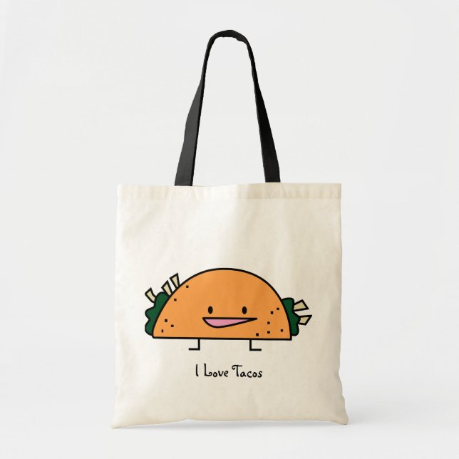 De Tela Amo el bolso reutilizable del Tacos (Frente)