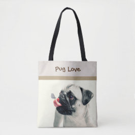 De Tela Amor Pug - PERSONALIZACIÓN - Bolso / Tote