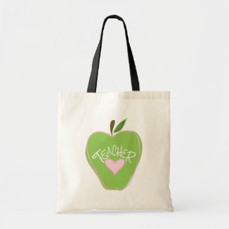 De Tela Apple y bolso verdes del profesor del corazón