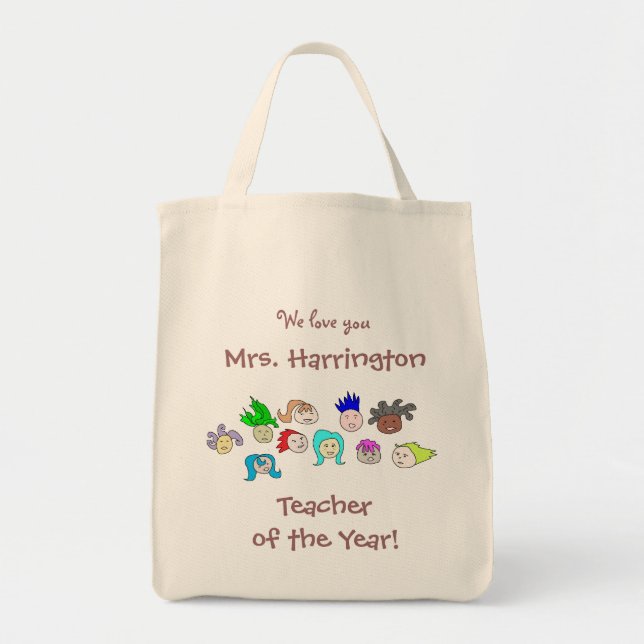De Tela Arte infantil, bolso personalizado del "profesor d (Frente)