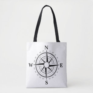 De Tela Barco negro náutico, brújula, bolso