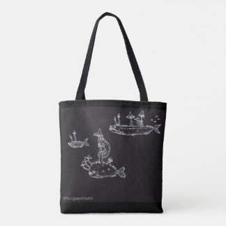 De Tela Blanco en bolso negro