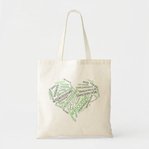 De Tela Bolso agradable del corazón (muchas idiomas)