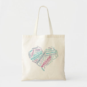 De Tela Bolso agradable del corazón (muchas idiomas)
