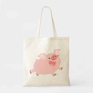 De Tela Bolso alegre lindo del cerdo del dibujo animado