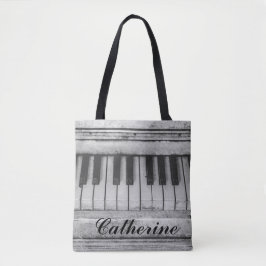 De Tela Bolso apenado personalizable del piano del vintage