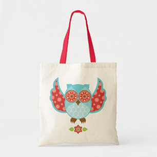 De Tela Bolso azul bohemio del búho