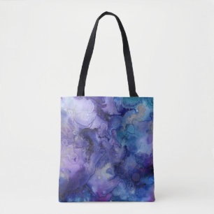 De Tela bolso azul y púrpura