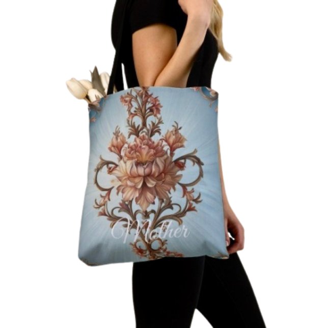 De Tela Bolso Barroco Rosa (Tote Bag — 100% polyester, black laminated lining 100% cotton web hand. Made in the USA.
)