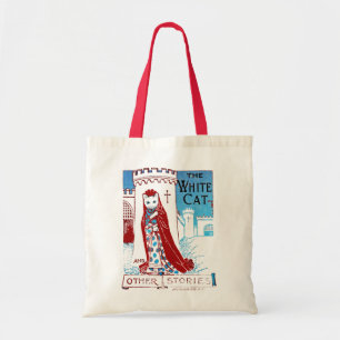 De Tela Bolso blanco del gato