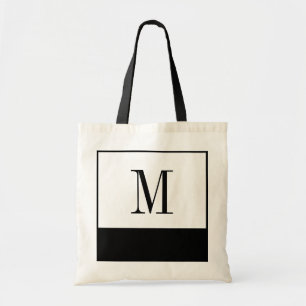 De Tela Bolso blanco y negro elegante del monograma