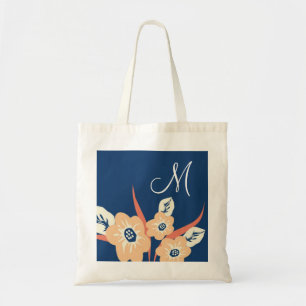 De Tela Bolso Bolso-Floral del monograma del tote con