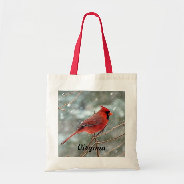 De Tela Bolso cardinal rojo del pájaro (Frente)