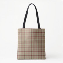 Bolso Clásico Cuadros Beige Borgoña Blanco