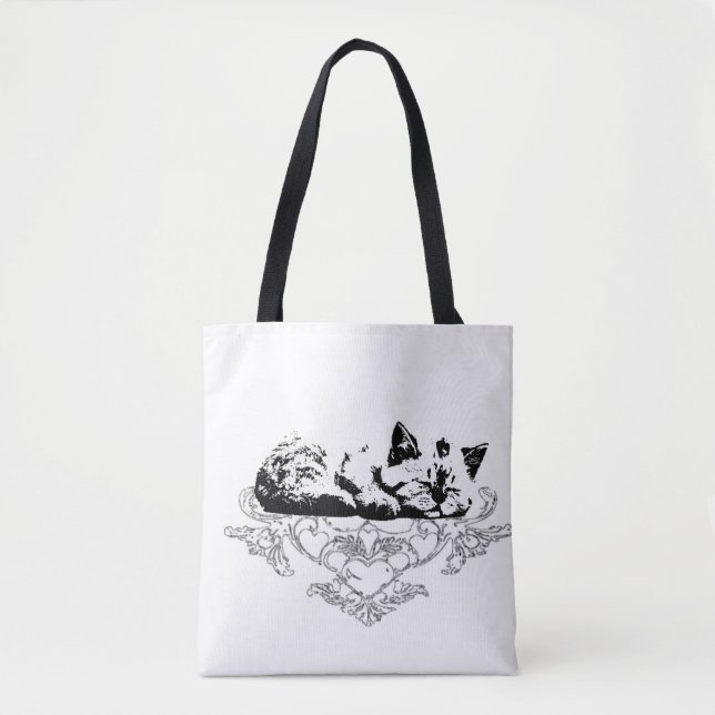 De Tela Bolso con gato (Anverso)