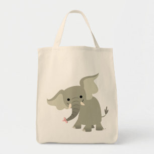 De Tela Bolso curioso del elefante del dibujo animado