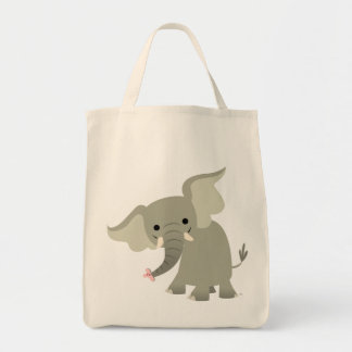 De Tela Bolso curioso del elefante del dibujo animado