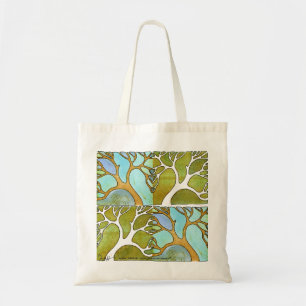 De Tela Bolso del arte del árbol del verde azul