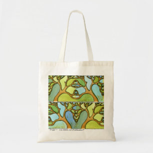 De Tela Bolso del arte del árbol del verde azul