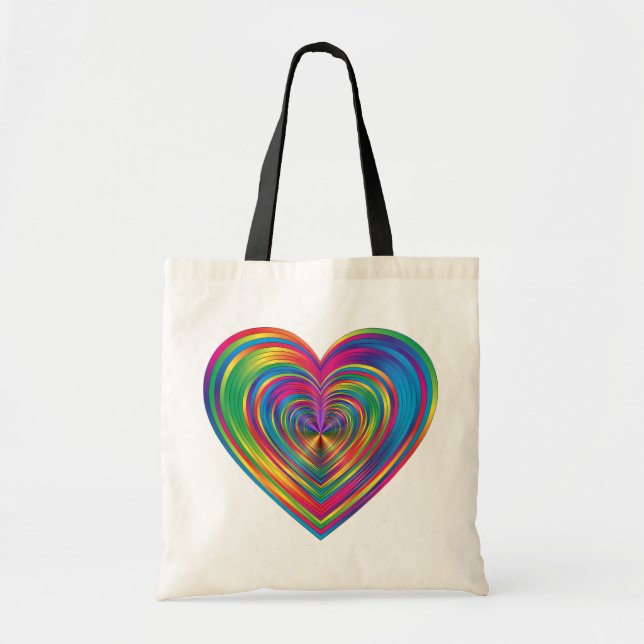 De Tela Bolso del corazón del arco iris (Frente)