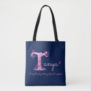 De Tela Bolso del monograma del nombre y del significado