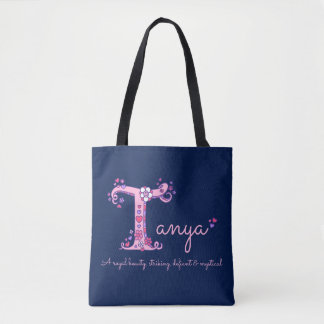 De Tela Bolso del monograma del nombre y del significado