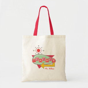 De Tela Bolso del profesor - Rótulo retro del vintage del