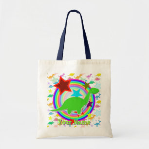 De Tela Bolso del regalo del dinosaurio verde con su