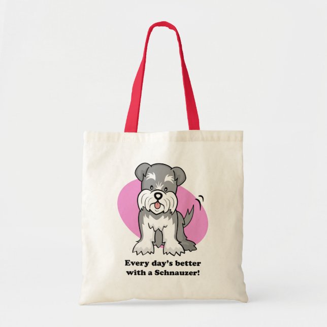 De Tela Bolso del Schnauzer del dibujo animado (Frente)