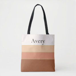 De Tela Bolso elegante a rayas con nombre – Chic femenino