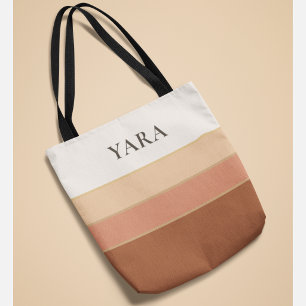De Tela Bolso elegante a rayas con nombre – Chic minimali