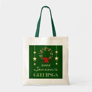 De Tela Bolso elegante del regalo del navidad - verde y