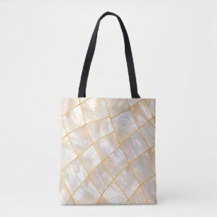 De Tela Bolso elegante Pearl Grid